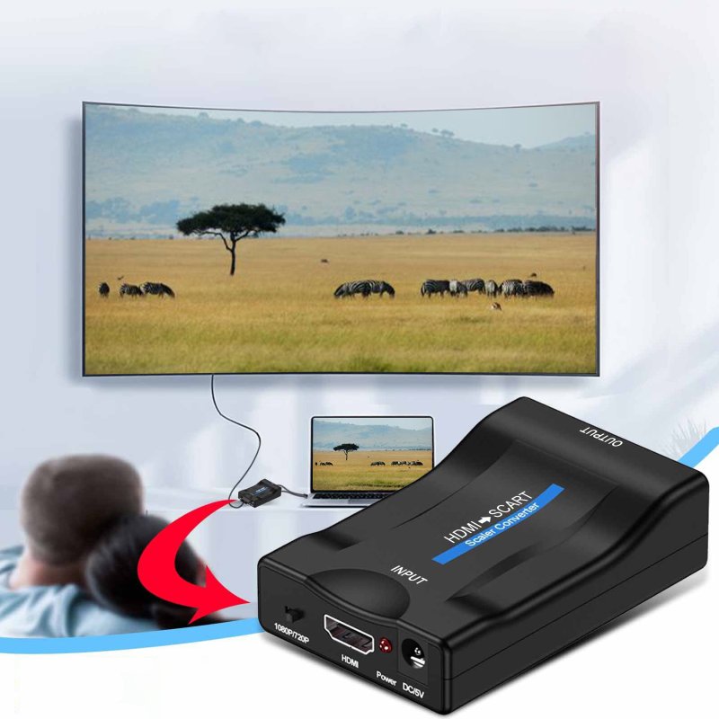 M002E ADAPTER KONWERTER HDMI DO NA SCART AV EURO FULL HD -E281
