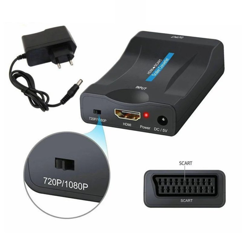 M002E ADAPTER KONWERTER HDMI DO NA SCART AV EURO FULL HD -E281