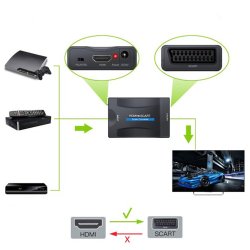 M002E ADAPTER KONWERTER HDMI DO NA SCART AV EURO FULL HD -E281