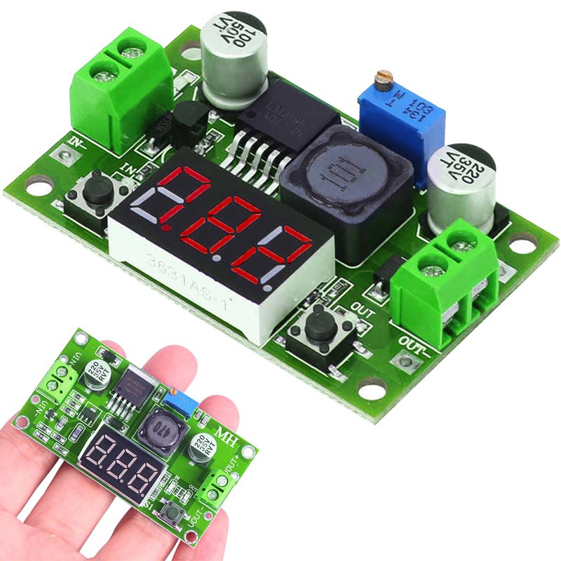 M002E   PRZETWORNICA REGULATOR NAPIĘCIA DC-DC LM2596 LCD-zielony E372