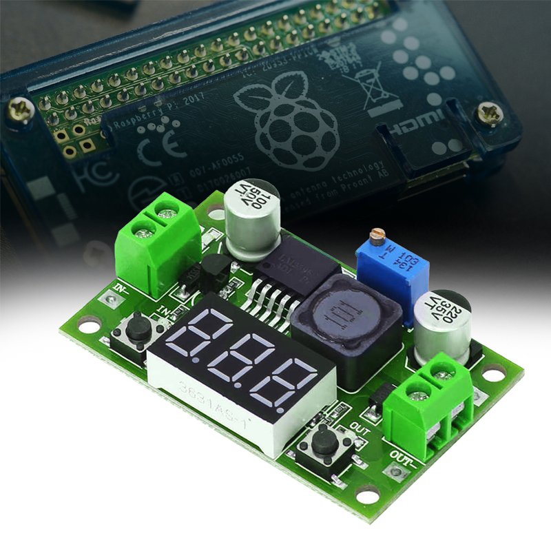M002E   PRZETWORNICA REGULATOR NAPIĘCIA DC-DC LM2596 LCD-zielony E372