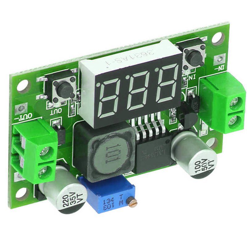 M002E   PRZETWORNICA REGULATOR NAPIĘCIA DC-DC LM2596 LCD-zielony E372