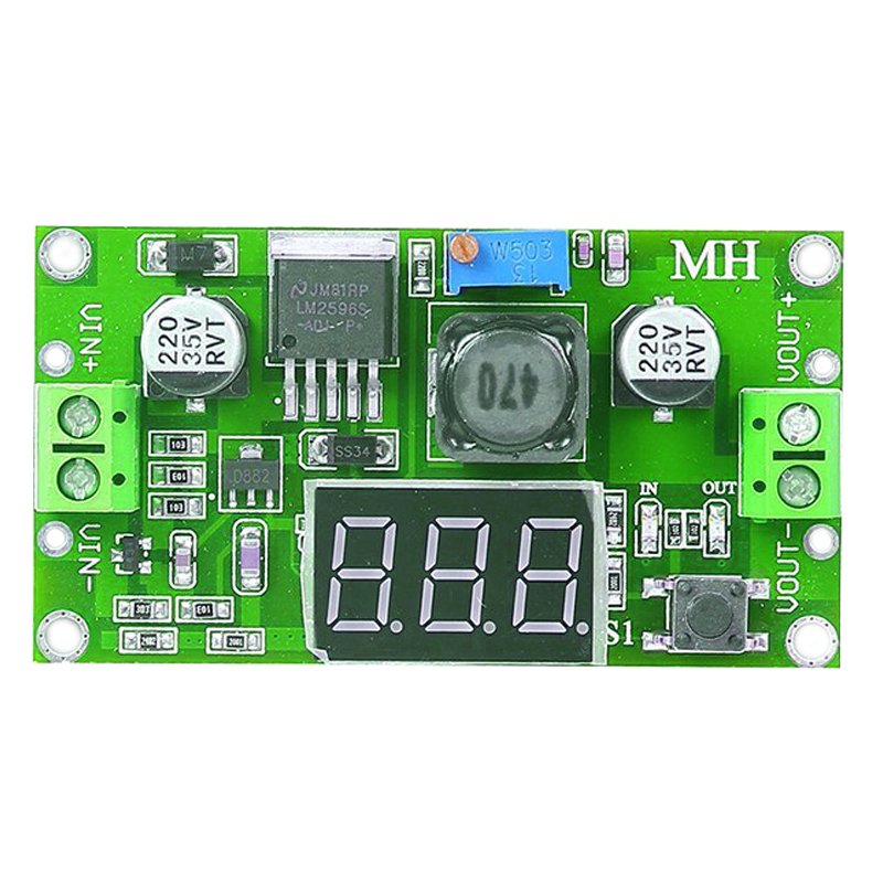 M002E   PRZETWORNICA REGULATOR NAPIĘCIA DC-DC LM2596 LCD-zielony E372
