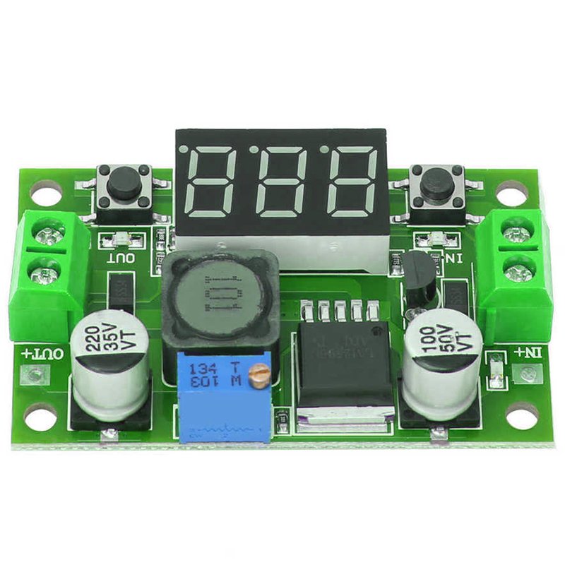M002E   PRZETWORNICA REGULATOR NAPIĘCIA DC-DC LM2596 LCD-zielony E372