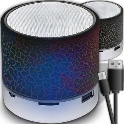 N158 GŁOŚNIK BEZPRZEWODOWY MINI PRZENOŚNY BLUETOOTH USB SD ŚWIECĄCY LED CZARNY -czarny E209-4