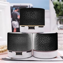 N158 GŁOŚNIK BEZPRZEWODOWY MINI PRZENOŚNY BLUETOOTH USB SD ŚWIECĄCY LED CZARNY -czarny E209-4