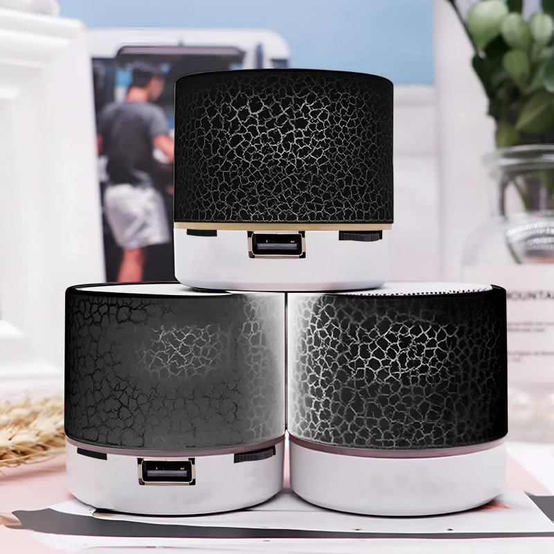 N158 GŁOŚNIK BEZPRZEWODOWY MINI PRZENOŚNY BLUETOOTH USB SD ŚWIECĄCY LED CZARNY -czarny E209-4