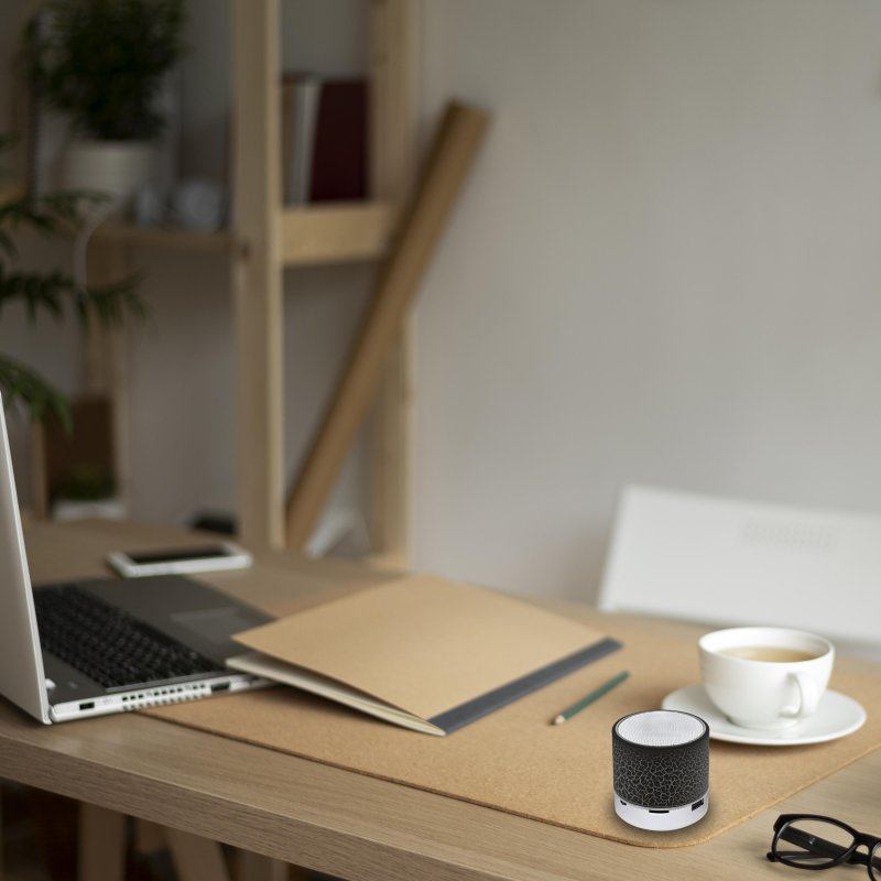 N158 GŁOŚNIK BEZPRZEWODOWY MINI PRZENOŚNY BLUETOOTH USB SD ŚWIECĄCY LED CZARNY -czarny E209-4