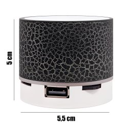 N158 GŁOŚNIK BEZPRZEWODOWY MINI PRZENOŚNY BLUETOOTH USB SD ŚWIECĄCY LED CZARNY -czarny E209-4