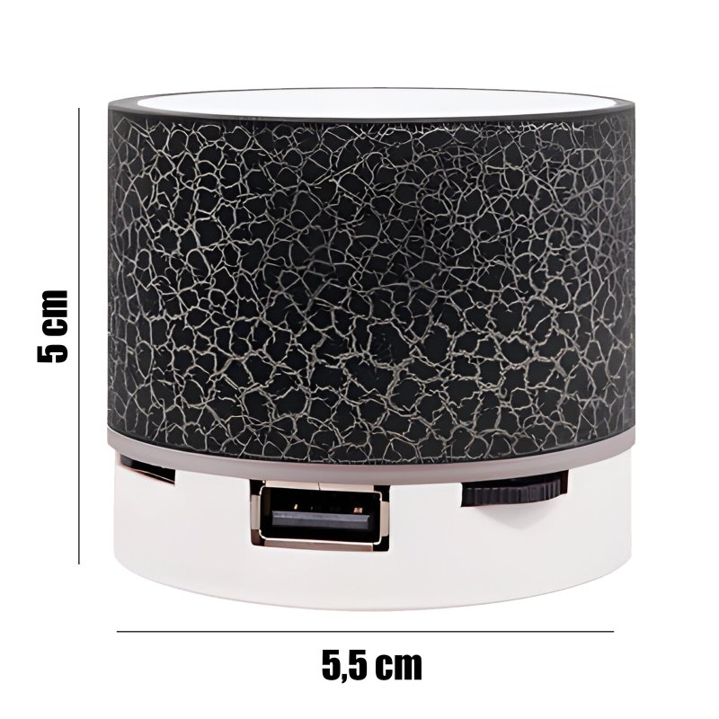 N158 GŁOŚNIK BEZPRZEWODOWY MINI PRZENOŚNY BLUETOOTH USB SD ŚWIECĄCY LED CZARNY -czarny E209-4