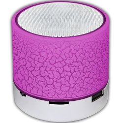 N154 GŁOŚNIK BEZPRZEWODOWY MINI PRZENOŚNY BLUETOOTH USB SD ŚWIECĄCY LED RÓŻOWY - ciemno różowy E209-5