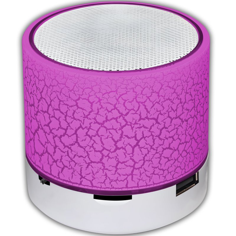 N154 GŁOŚNIK BEZPRZEWODOWY MINI PRZENOŚNY BLUETOOTH USB SD ŚWIECĄCY LED RÓŻOWY - ciemno różowy E209-5