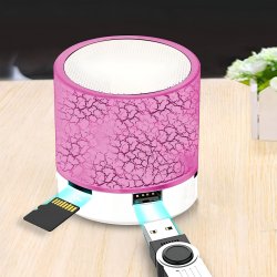 N154 GŁOŚNIK BEZPRZEWODOWY MINI PRZENOŚNY BLUETOOTH USB SD ŚWIECĄCY LED RÓŻOWY - ciemno różowy E209-5