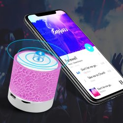 N154 GŁOŚNIK BEZPRZEWODOWY MINI PRZENOŚNY BLUETOOTH USB SD ŚWIECĄCY LED RÓŻOWY - ciemno różowy E209-5