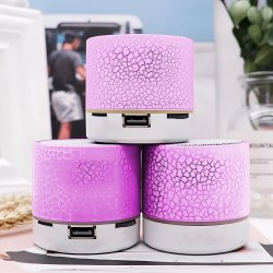 N154 GŁOŚNIK BEZPRZEWODOWY MINI PRZENOŚNY BLUETOOTH USB SD ŚWIECĄCY LED RÓŻOWY - ciemno różowy E209-5