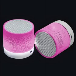 N154 GŁOŚNIK BEZPRZEWODOWY MINI PRZENOŚNY BLUETOOTH USB SD ŚWIECĄCY LED RÓŻOWY - ciemno różowy E209-5