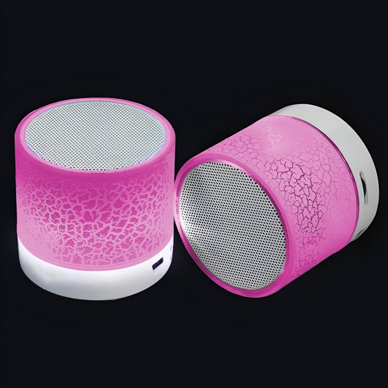 N154 GŁOŚNIK BEZPRZEWODOWY MINI PRZENOŚNY BLUETOOTH USB SD ŚWIECĄCY LED RÓŻOWY - ciemno różowy E209-5