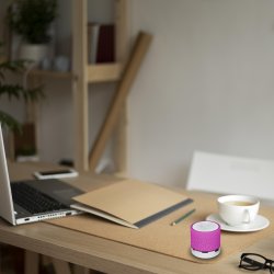 N154 GŁOŚNIK BEZPRZEWODOWY MINI PRZENOŚNY BLUETOOTH USB SD ŚWIECĄCY LED RÓŻOWY - ciemno różowy E209-5