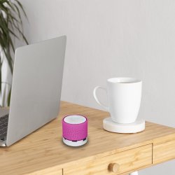 N154 GŁOŚNIK BEZPRZEWODOWY MINI PRZENOŚNY BLUETOOTH USB SD ŚWIECĄCY LED RÓŻOWY - ciemno różowy E209-5