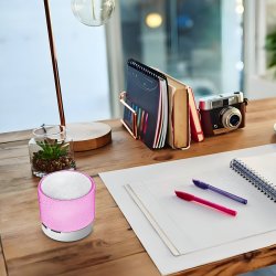 N154 GŁOŚNIK BEZPRZEWODOWY MINI PRZENOŚNY BLUETOOTH USB SD ŚWIECĄCY LED RÓŻOWY - ciemno różowy E209-5