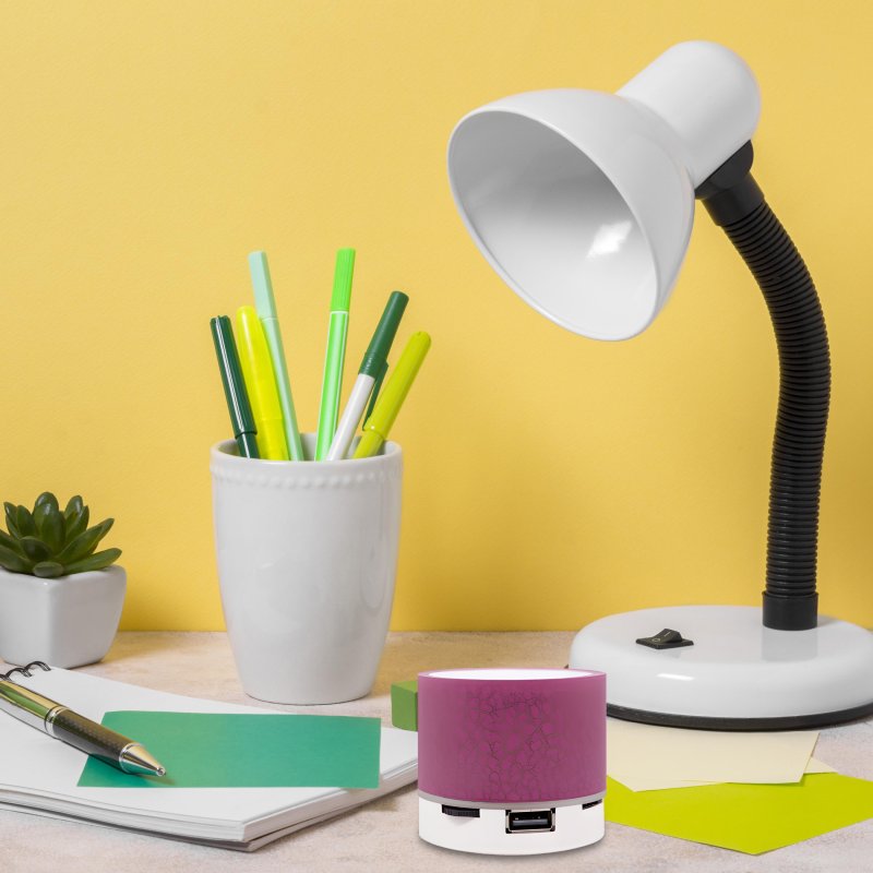 N154 GŁOŚNIK BEZPRZEWODOWY MINI PRZENOŚNY BLUETOOTH USB SD ŚWIECĄCY LED RÓŻOWY - ciemno różowy E209-5