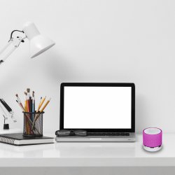 N154 GŁOŚNIK BEZPRZEWODOWY MINI PRZENOŚNY BLUETOOTH USB SD ŚWIECĄCY LED RÓŻOWY - ciemno różowy E209-5