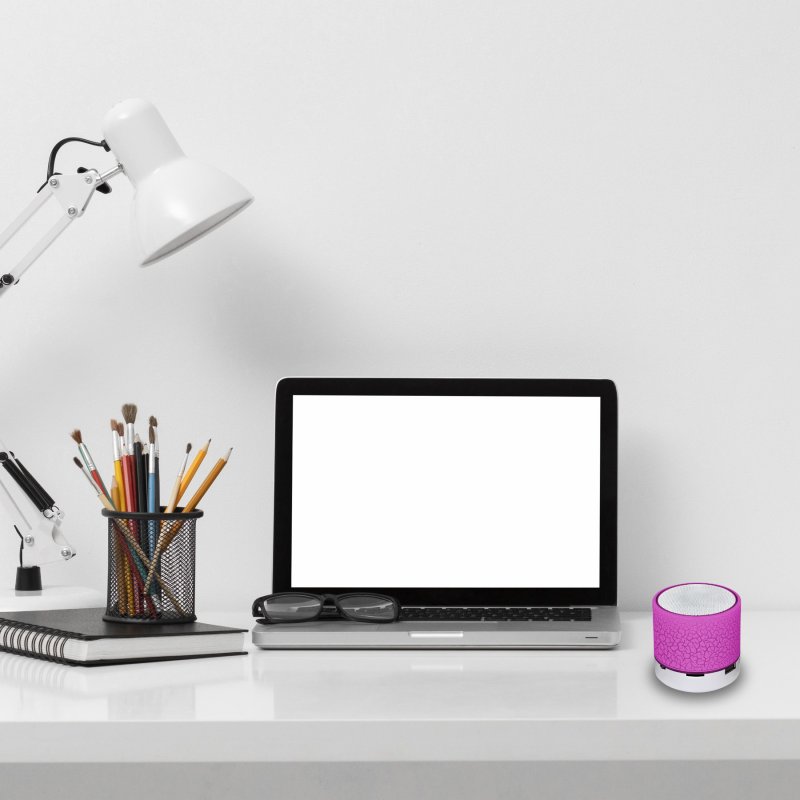 N154 GŁOŚNIK BEZPRZEWODOWY MINI PRZENOŚNY BLUETOOTH USB SD ŚWIECĄCY LED RÓŻOWY - ciemno różowy E209-5