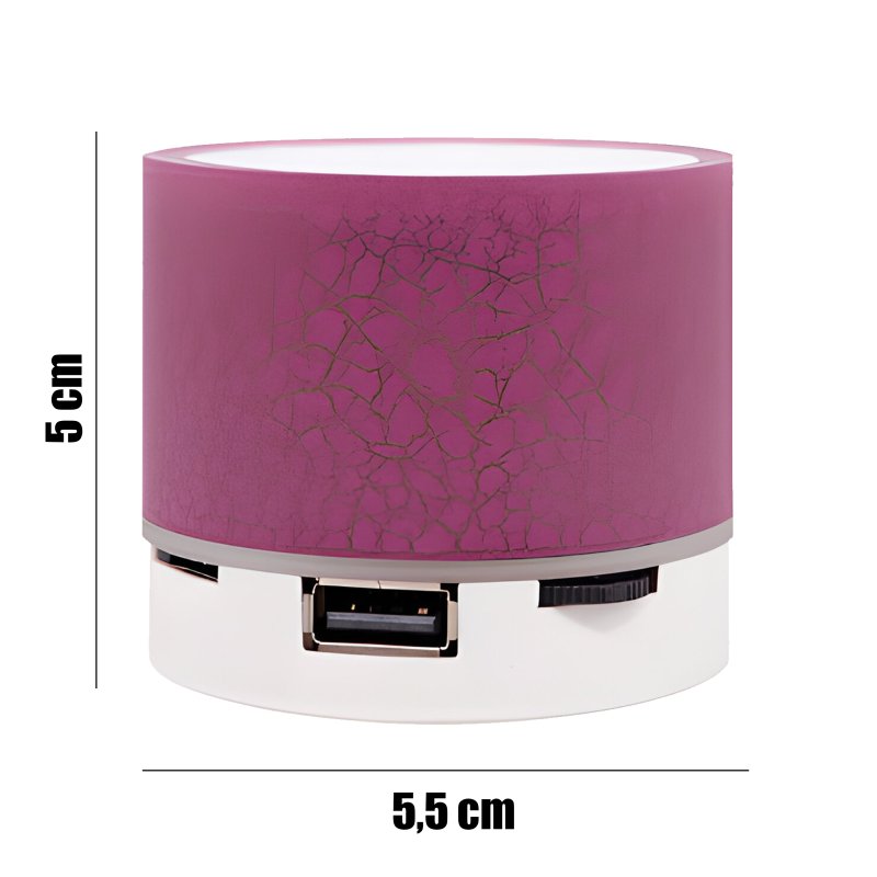 N154 GŁOŚNIK BEZPRZEWODOWY MINI PRZENOŚNY BLUETOOTH USB SD ŚWIECĄCY LED RÓŻOWY - ciemno różowy E209-5