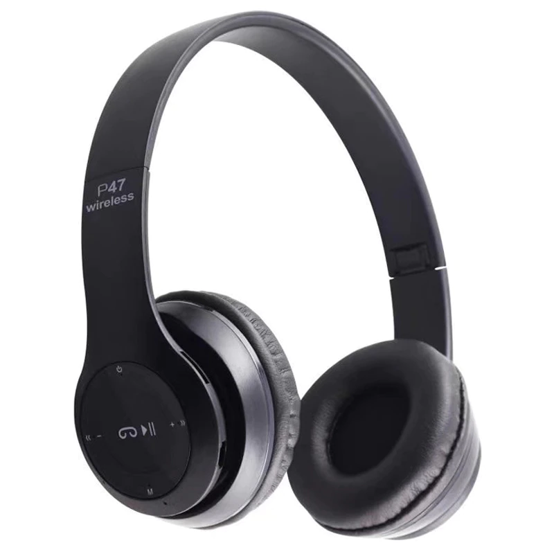 M003F    SŁUCHAWKI BEZPRZEWODOWE P47 BLUETOOTH MIKROFON MP3- E142 czarny