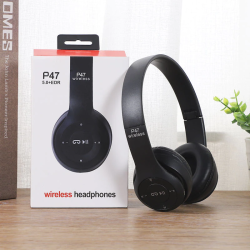 M003F    SŁUCHAWKI BEZPRZEWODOWE P47 BLUETOOTH MIKROFON MP3- E142 czarny