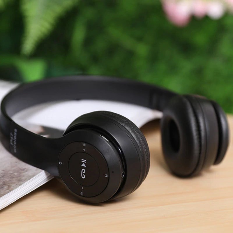 M003F    SŁUCHAWKI BEZPRZEWODOWE P47 BLUETOOTH MIKROFON MP3- E142 czarny