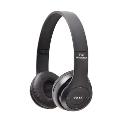 M003F    SŁUCHAWKI BEZPRZEWODOWE P47 BLUETOOTH MIKROFON MP3- E142 czarny