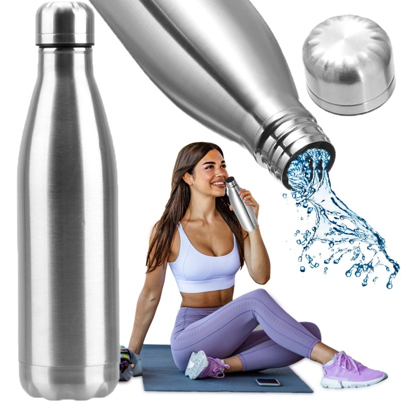 M003A   BUTELKA NA WODĘ TERMICZNA BIDON TERMICZNY STAL NIERDZEWNA TERMOS 500 ML -O390