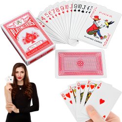 M002D    KARTY DO GRY W POKERA TALIA KART POWLEKANE 54 SZT  -czerwone O366 ❗️❗️1 TALIA ❗️❗️
