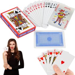 M002D    KARTY DO GRY ZESTAW KART POKER POWLEKANE 54SZT-niebieskie D054 ❗️❗️1 TALIA❗️❗️