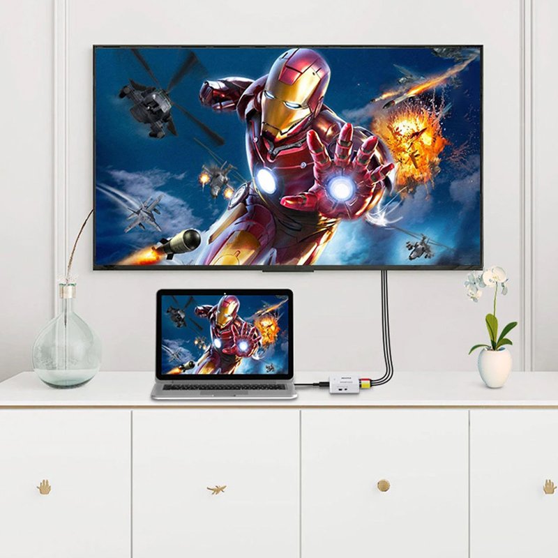 N349 ADAPTER AV HDMI DO RCA KONWERTER CINCH 1080P KABEL USB -E377