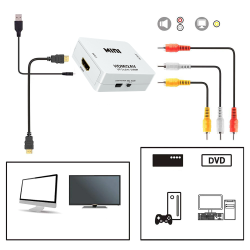 N349 ADAPTER AV HDMI DO RCA KONWERTER CINCH 1080P KABEL USB -E377