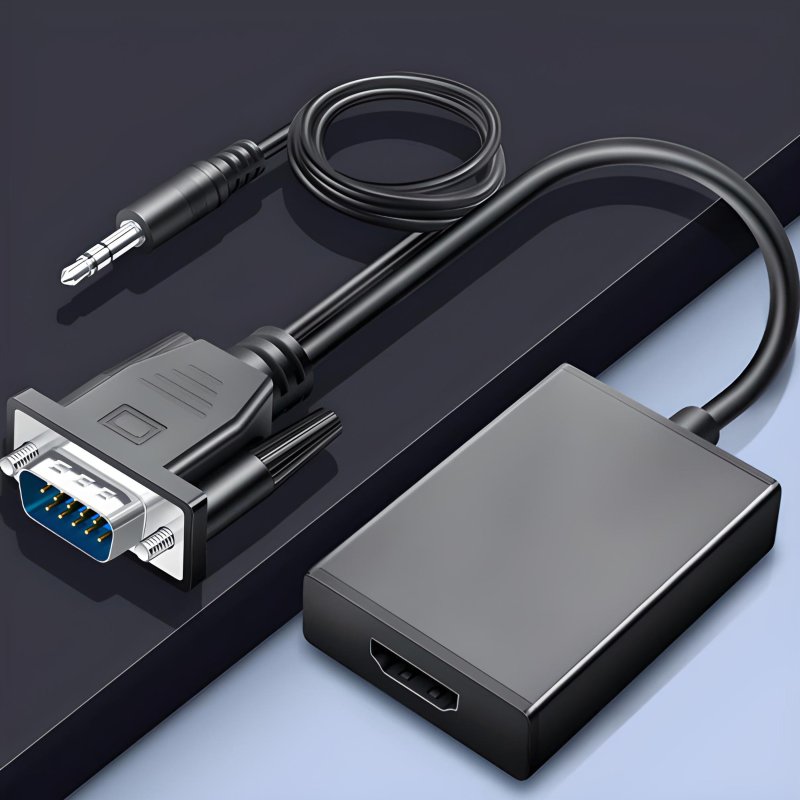 M000   KABEL ADAPTER VGA HDMI FULL HD D-SUB PRZEWÓD AUDIO -E394