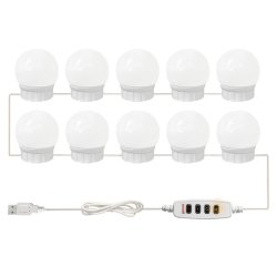 M004A   LAMPKI ŚWIATEŁKA LED NA LUSTRO TOALETKI MAKIJAŻ 10 -E543