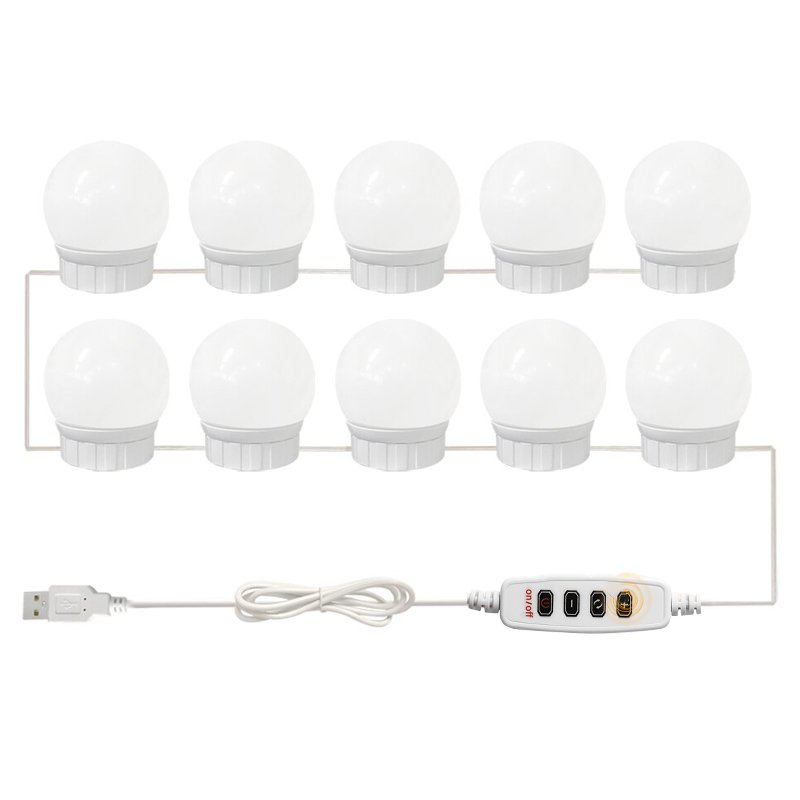 M004A   LAMPKI ŚWIATEŁKA LED NA LUSTRO TOALETKI MAKIJAŻ 10 -E543