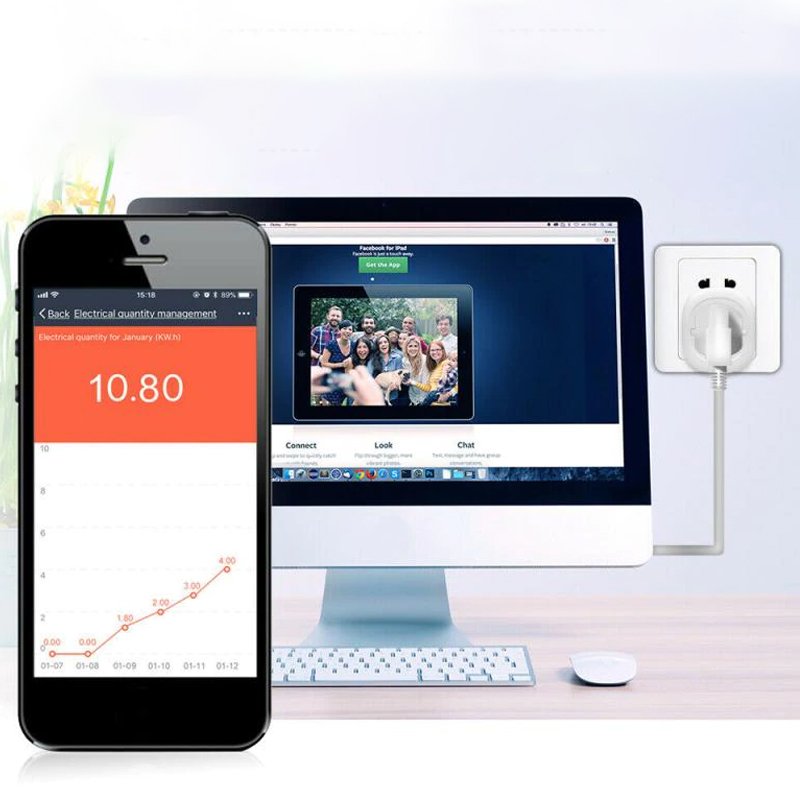 N252  GNIAZDKO INTELIGENTNE STEROWANE WiFi ANDROID TUYA -E562