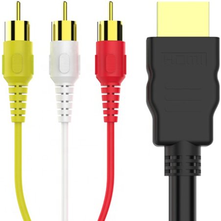 M003C  KABEL ADAPTER PRZEWÓD HDMI DO 3x RCA CINCH AUDIO -E383