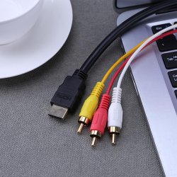 M003C  KABEL ADAPTER PRZEWÓD HDMI DO 3x RCA CINCH AUDIO -E383