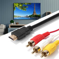 M003C  KABEL ADAPTER PRZEWÓD HDMI DO 3x RCA CINCH AUDIO -E383