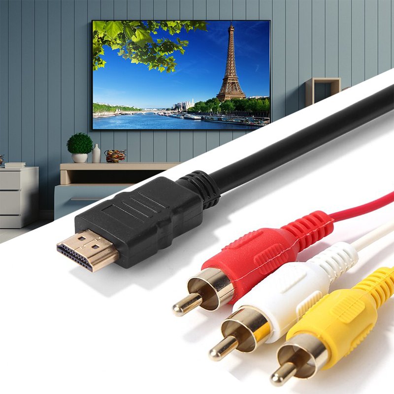 M003C  KABEL ADAPTER PRZEWÓD HDMI DO 3x RCA CINCH AUDIO -E383