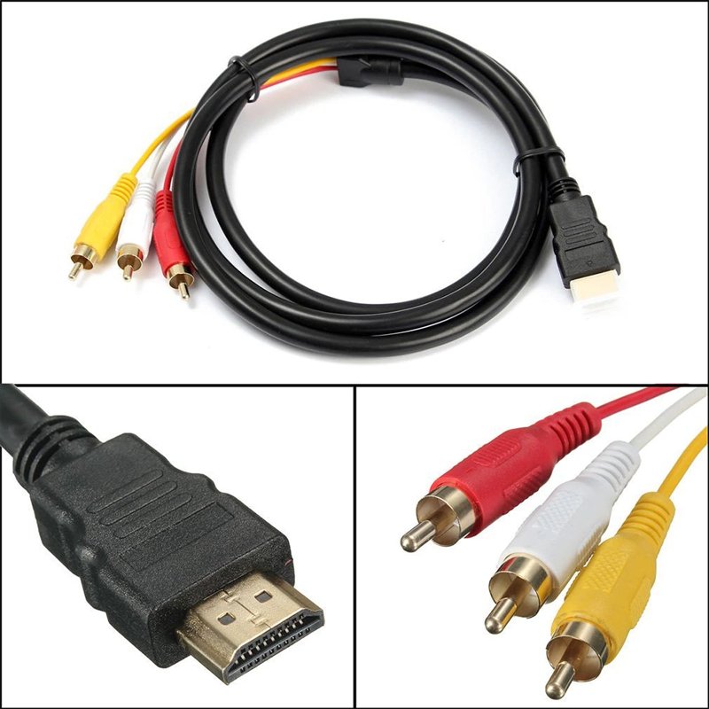 M003C  KABEL ADAPTER PRZEWÓD HDMI DO 3x RCA CINCH AUDIO -E383
