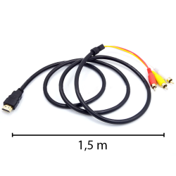 M003C  KABEL ADAPTER PRZEWÓD HDMI DO 3x RCA CINCH AUDIO -E383