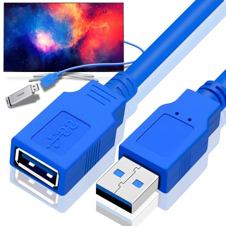 M000   KABEL PRZEDŁUŻKA USB 3.0 PRZEDŁUŻACZ EKRANOWANY 3M -E390