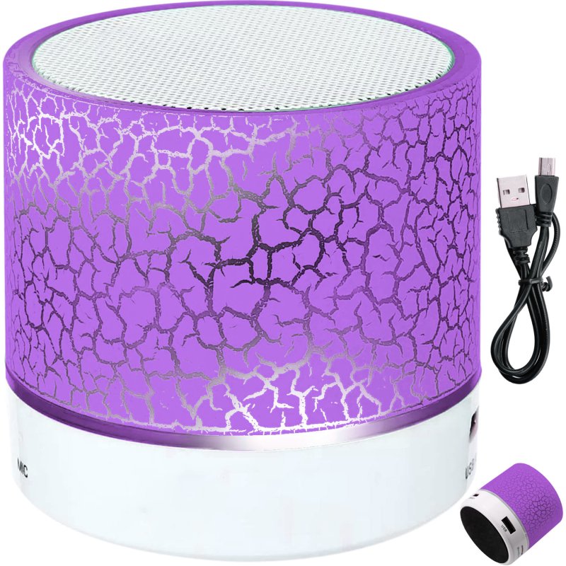N296 GŁOŚNIK BEZPRZEWODOWY MINI PRZENOŚNY BLUETOOTH USB SD ŚWIECĄCY LED FIOLET -fioletowy E209-3