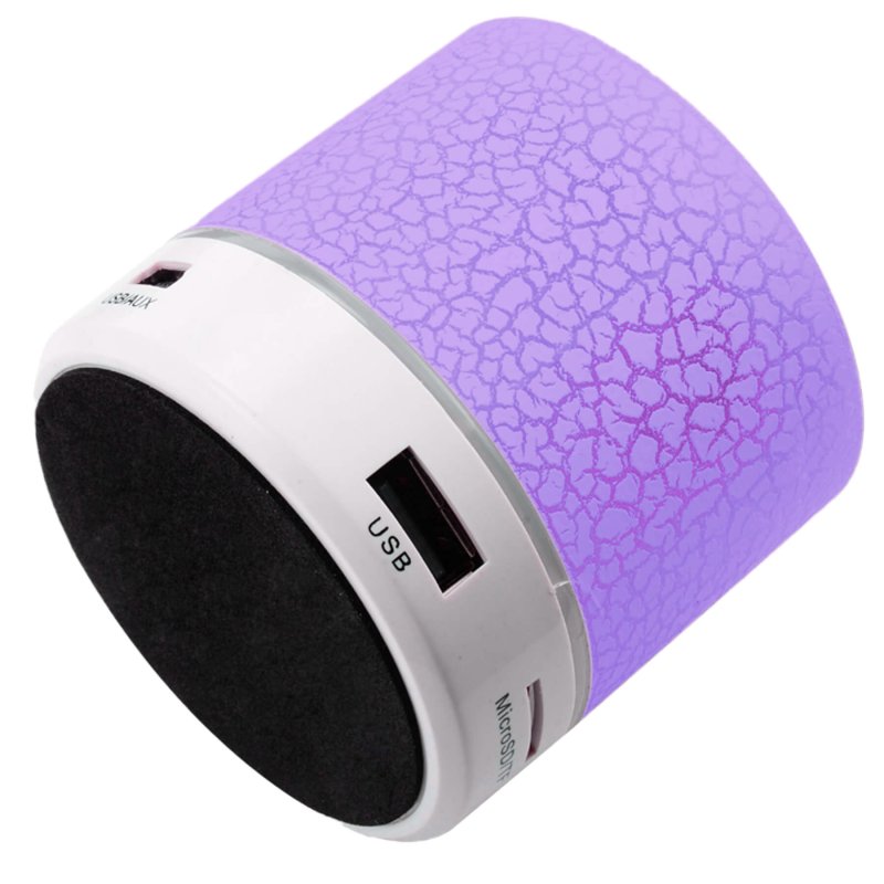 N296 GŁOŚNIK BEZPRZEWODOWY MINI PRZENOŚNY BLUETOOTH USB SD ŚWIECĄCY LED FIOLET -fioletowy E209-3